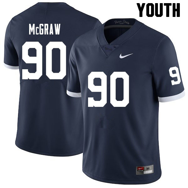 Youth #90 Rodney McGraw Penn State Nittany Lions College Football Jerseys Sale-Retro